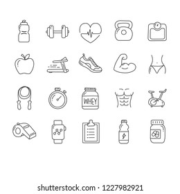 fitness sport health emblems icons