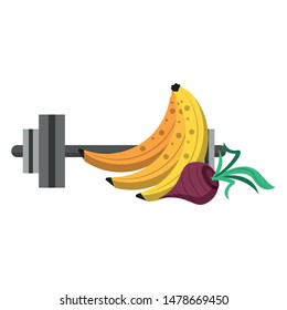fitness sport heatlhy lifestyle, gym and healthydiet objects cartoon vector illustration graphic design