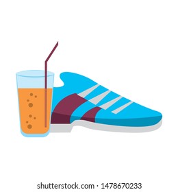 fitness sport heatlhy lifestyle, gym and healthydiet objects cartoon vector illustration graphic design