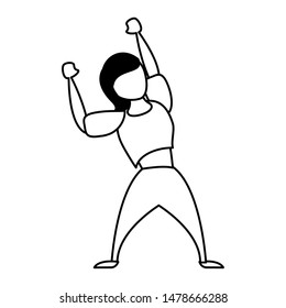 fitness sport heatlhy lifestyle, woman doing workout exercise routine cartoon vector illustration graphic design
