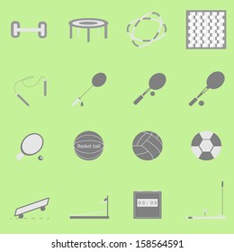 fitness sport icon on green background, stock vector