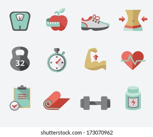 iconos de fitness y deporte