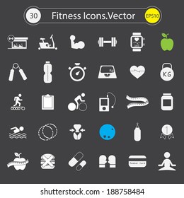  Fitness and Sport Icons . Vector design