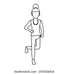 fitness sport lifestyle workout, woman running isolated cartoon vector illustration graphic design