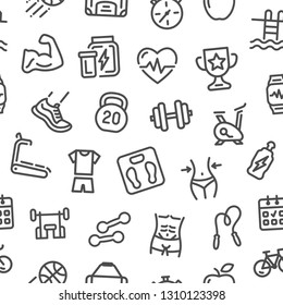 Fitness and sport - Seamless pattern