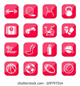 Fitness and Sport vector icon set for web and mobile. All elements are grouped.