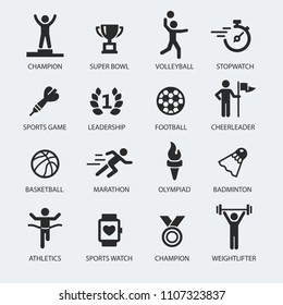 Fitness and Sport vector icons set