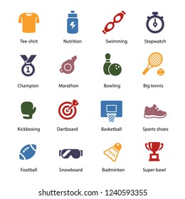 Fitness and Sport vector icons set