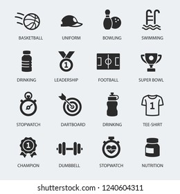 Fitness and Sport vector icons set