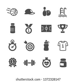 Fitness and Sport vector icons set