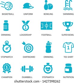 Fitness and Sport vector icons set