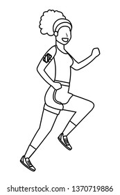 fitness sport woman cartoon
