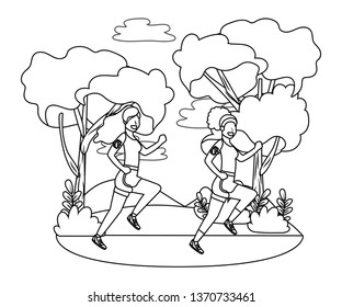 fitness sport women cartoon