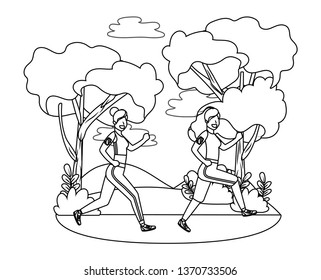 fitness sport women cartoon
