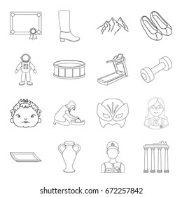 fitness, sports, education and other web icon in outline style.Spa salon, history icons in set collection.