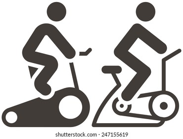 Fitness Sports Icons Set - Indoor Cycling Icons