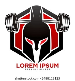 fitness sports logo icon with spartan mascot