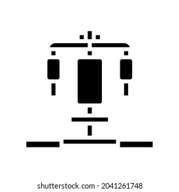 fitness station glyph icon vector. fitness station sign. isolated contour symbol black illustration
