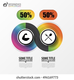 Fitness statistics. Infographic design template. Vector illustration