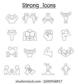 Fitness and Strong icon set