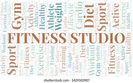 Fitness Studio word cloud. Wordcloud made with text only.