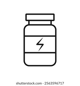 Fitness supplement icon Simple thin line flat symbol