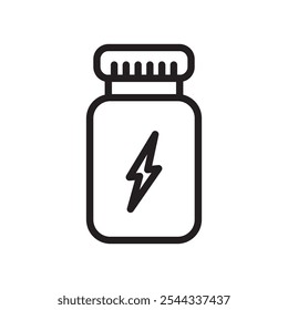 Fitness supplement icon Vector flat thin line illustration