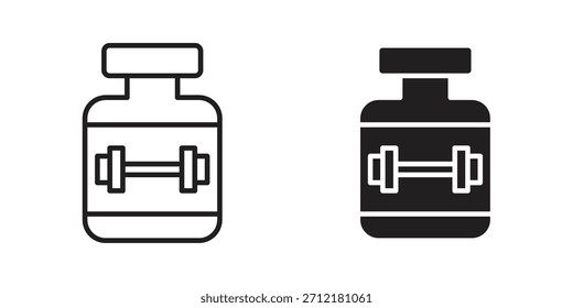 Icono del suplemento de la aptitud en Vector. Logotipo