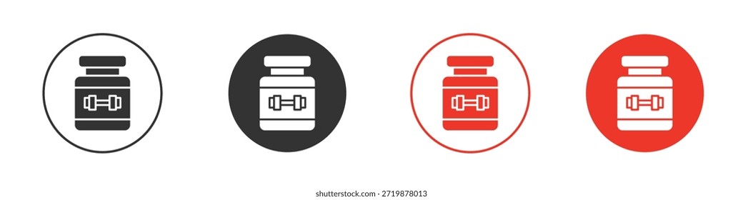 Icono del suplemento de la aptitud. Diseño del Vector del Web