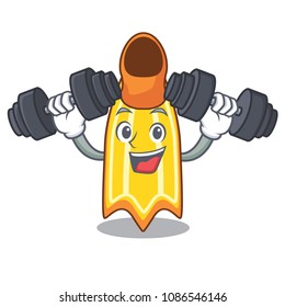 Fitness swim fin character cartoon