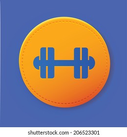 Fitness symbol on button,vector