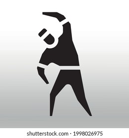 Fitness symbols. Sport exercise stylized people making exercise,or logo isolated sign symbol vector illustration,right icon in filled,thin line,outline and stroke style ,gradient black background