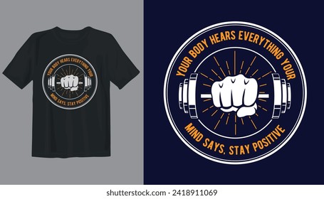 Fitness t shirt design templete