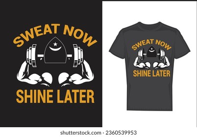 Fitness t shirt design and vector