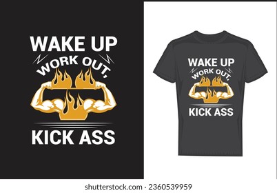 Fitness t shirt design and vector