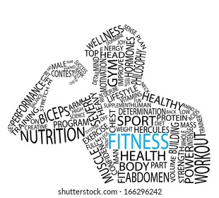 Fitness tag cloud vector artwork 