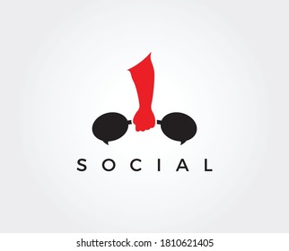 Fitness Talk Vector Logo Template.