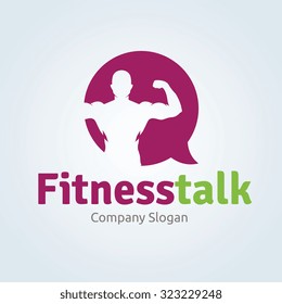 Fitness Talk Vector Logo Template.