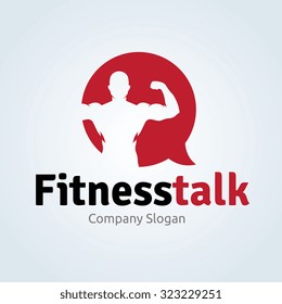 Fitness Talk Vector Logo Template.