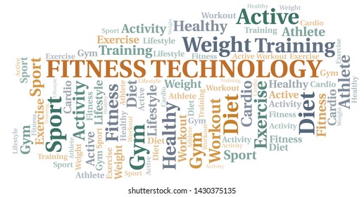 Fitness Technology word cloud. Wordcloud made with text only.