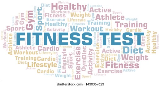 Fitness Test word cloud. Wordcloud made with text only.