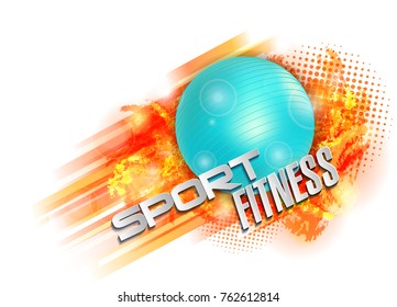 fitness text background ball