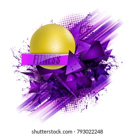 fitness text background ball