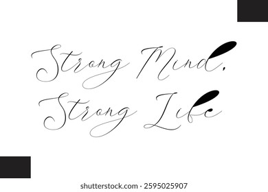 Fitness Text Vector Typography Strong Mind, Strong Life