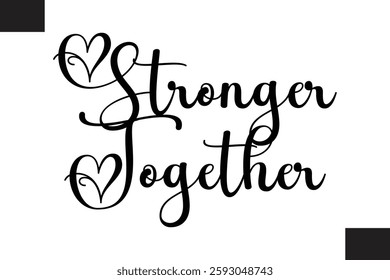 Fitness Text Vector Typography Stronger Together 