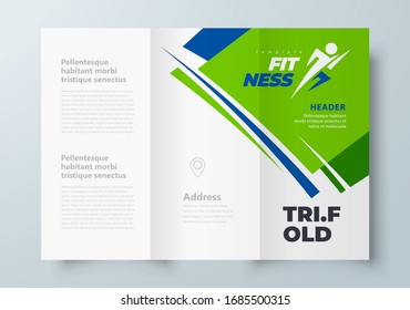 Fitness theme Tri-fold green color, cover design template