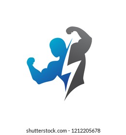 Fitness Thunder Logo Vector