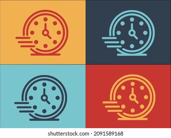 Plantilla de logotipo de tiempo de aptitud para la puesta en forma, icono sencillo plano del deporte, aptitud, aptitud para la puesta en forma