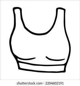 Ilustración vectorial de estilo doodle superior de fitness aislada en fondo blanco