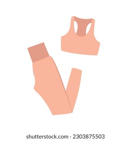 Fitness top and leggins. Gym bra and pants. Isolated vector illustration 